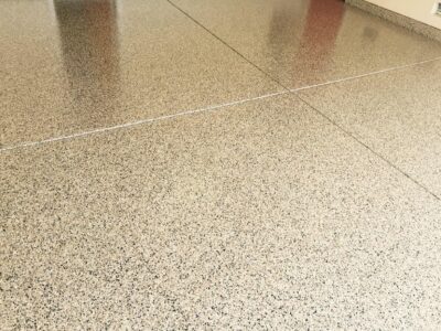 Taupe Garage Epoxy with Coordinating Granules