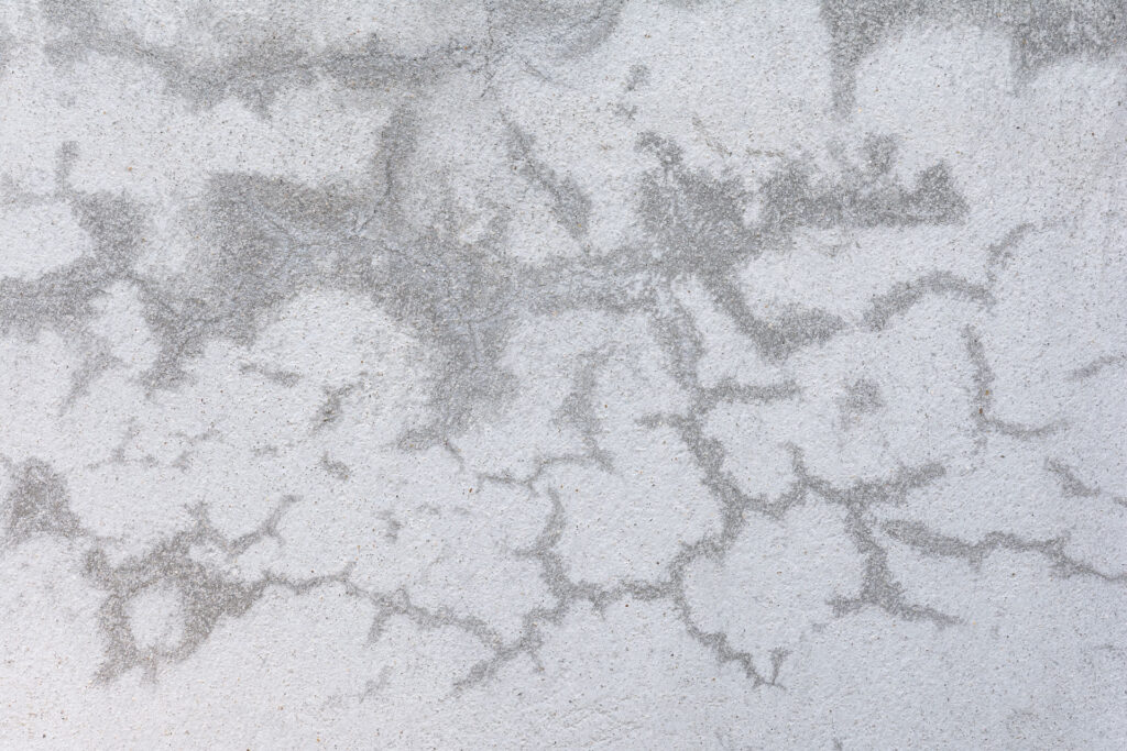 Close-up texture of a concrete surface with a subtle crack pattern suggesting either an artistic detail or material distress such as crazing. The grayscale tones of the concrete provide a minimalist background suitable for various uses in design and architecture.